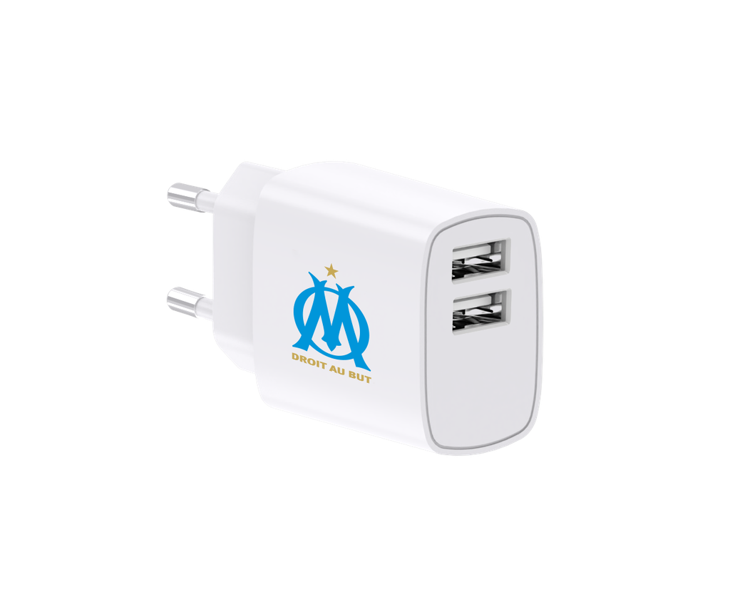 Chargeur 12W avec 2 USB A (Olympique de Marseille)