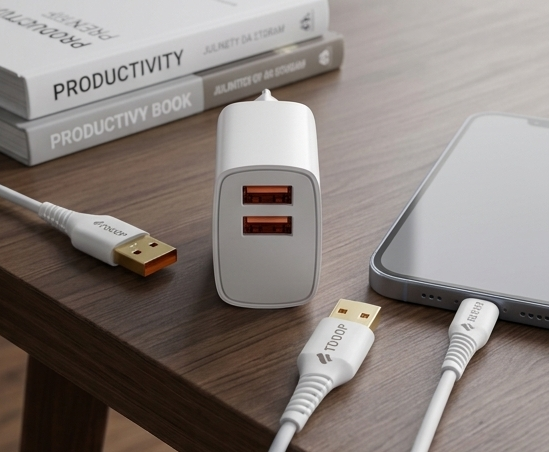 Kit Chargeur deux A port et câble A vers Lightning