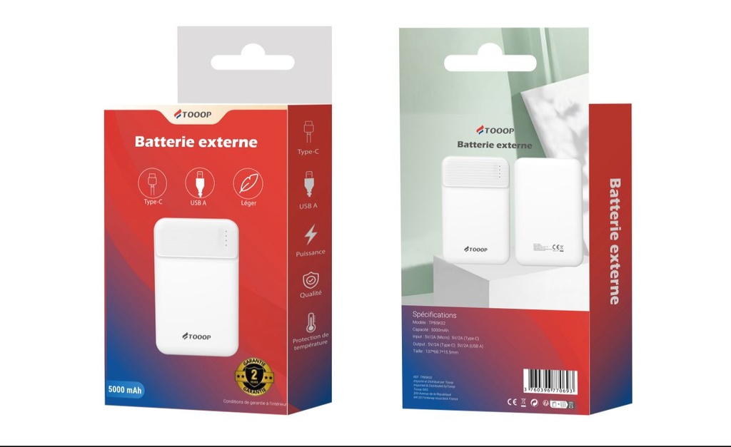 Batterie Externe 5000  mAh - Power Bank