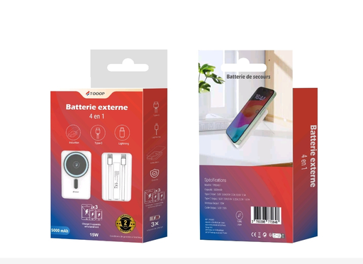 [TPB5K01] Batterie Externe 4 en 1 Premium Induction - Power Bank