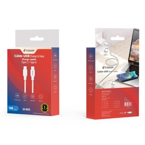 [TCACTCNW1] Câble Type-C vers Type-C nylon 1 mètre